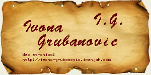 Ivona Grubanović vizit kartica